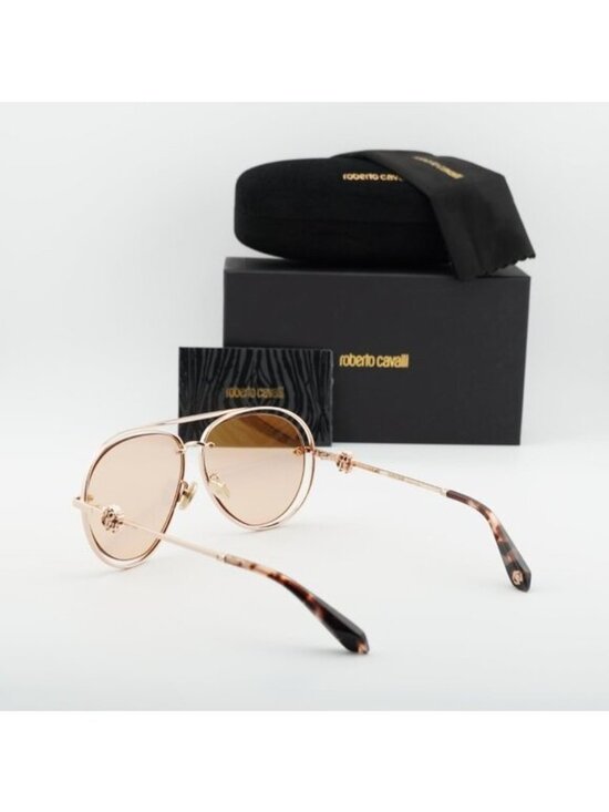 Roberto Cavalli SRC032M 8FCG Aviator Sunglasses - Gold/Orange